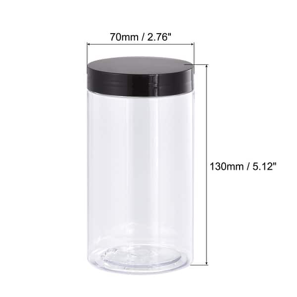 Round Plastic Jars with Black Screw Top Lid, 2Pcs Bed Bath & Beyond 36045732