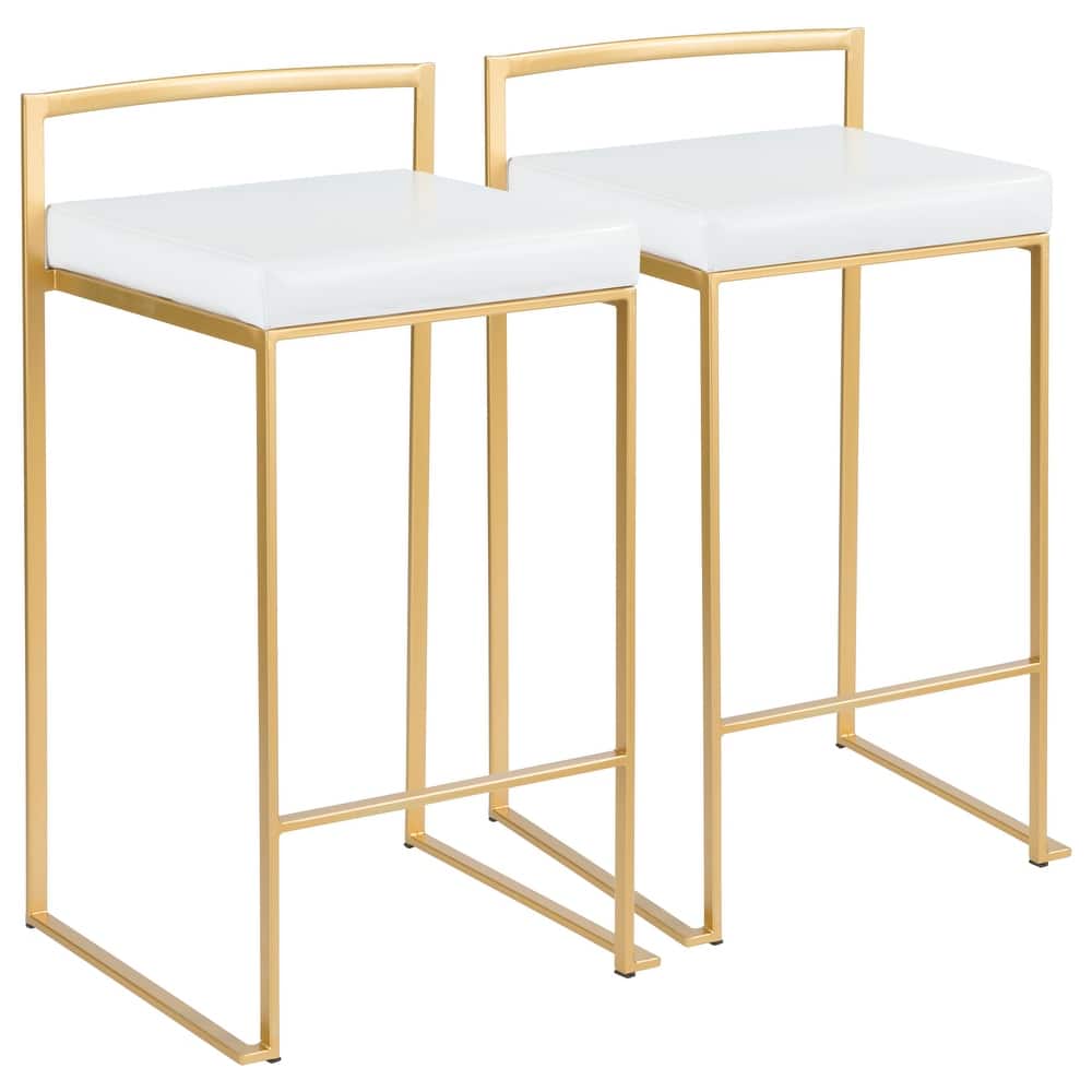 Silver Orchid Forrest Gold Stackable Fully Welded Counter Stool (Set of 2)