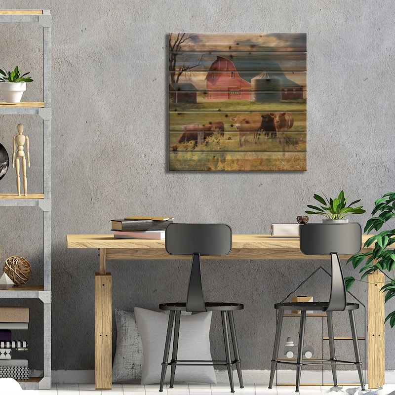 Wyoming Sunset Print On Wood by Lori Deiter - Multi-Color