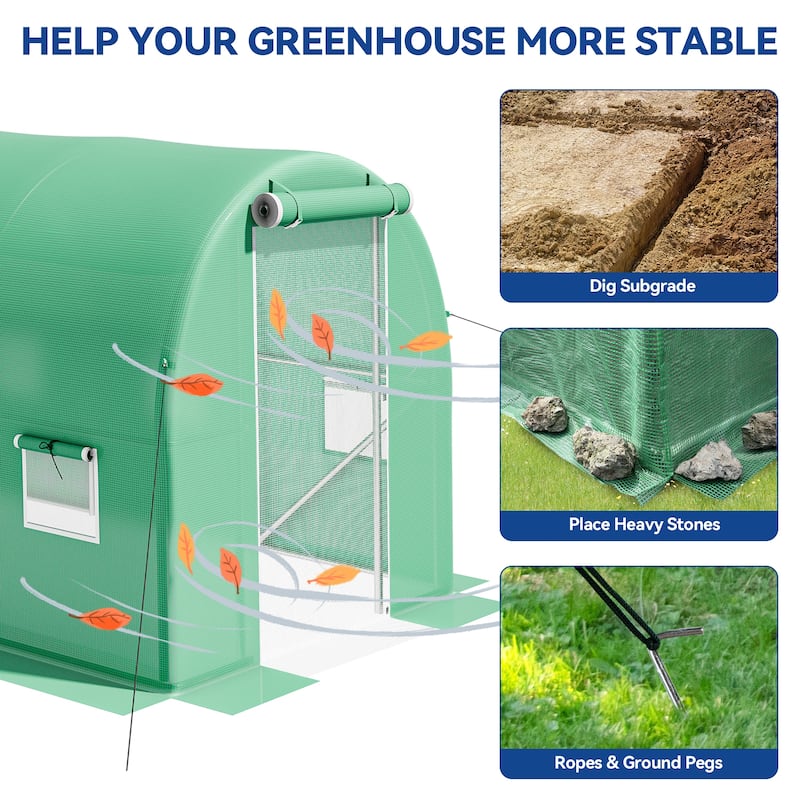 Moasis Walk-in Greenhouse with Reinforced Steel Frame