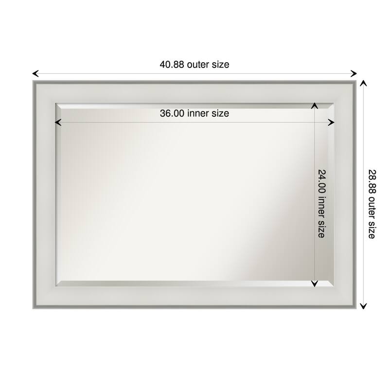 Beveled Wall Mirror - Imperial Pewter Black Frame - 41 x 29-inch - Imperial White