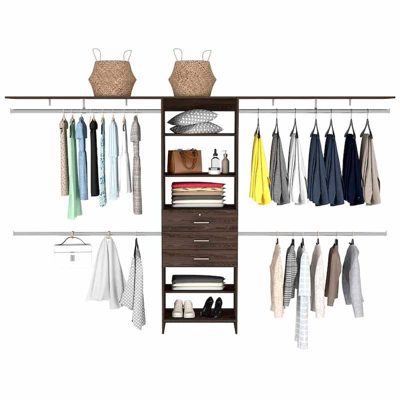 TUHOME Plego Closet Organization System, with Open & Closed Storage