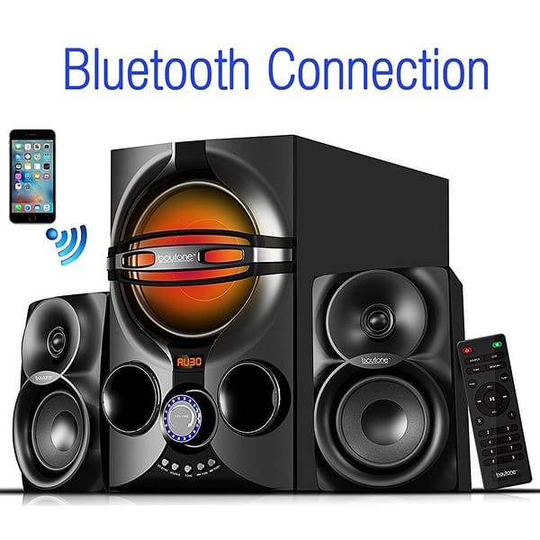 Boytone Bt 324f 2 1 Bluetooth Powerful Home Theater Speaker Systems With Fm Radio Sd Usb Ports Digital Play Back 40 Watts Overstock 12889093