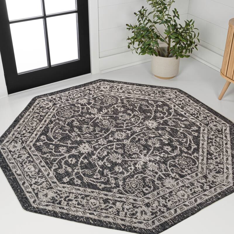JONATHAN Y Palazzo Vine and Border Textured Weave Indoor/Outdoor Area Rug