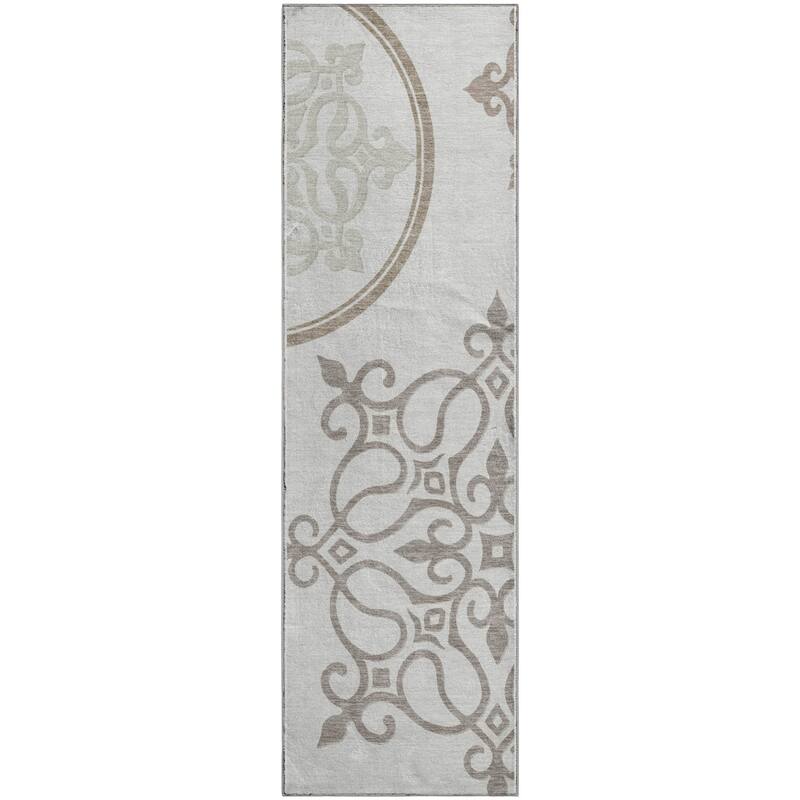 Premium Washable Super Soft Transitional Scroll Mayfield Rug