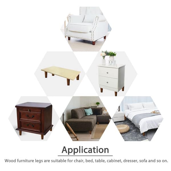 Shop 3 Round Solid Wood Furniture Legs Sofa Couch Chair Bed Desk
