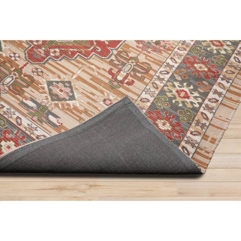 Handmade Tan, Rust FlatweavePolyster Traditional Oriental Area Rug