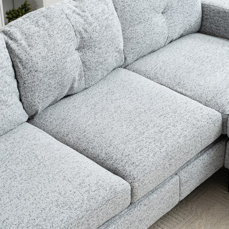 Convertible Combination Sofa Sofa L-Shaped Sofa With Footstools With Storage, Sofa For Living Room,3-Seater Combination Sofa