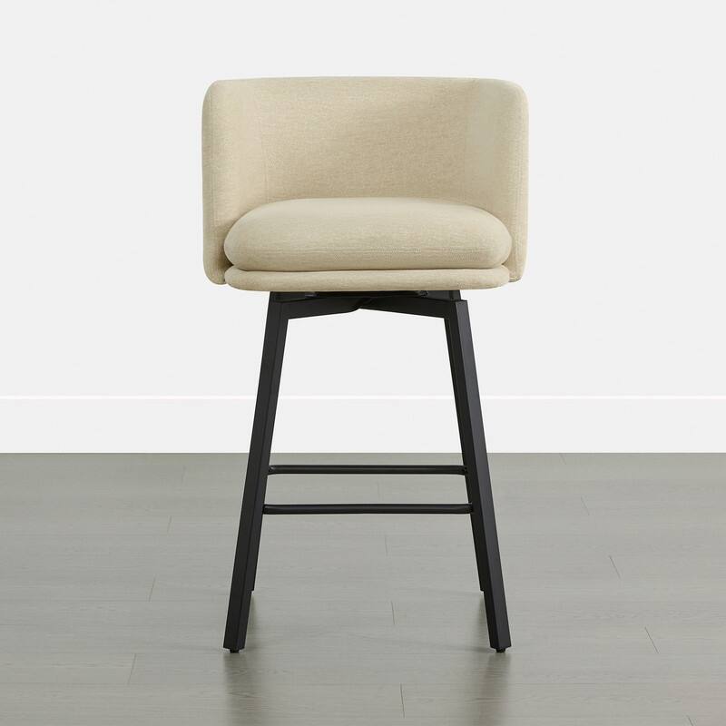 Spruce & Spring Modern Swivel Counter Bar Stool Set with Barrel Back&Double-layer Cushion