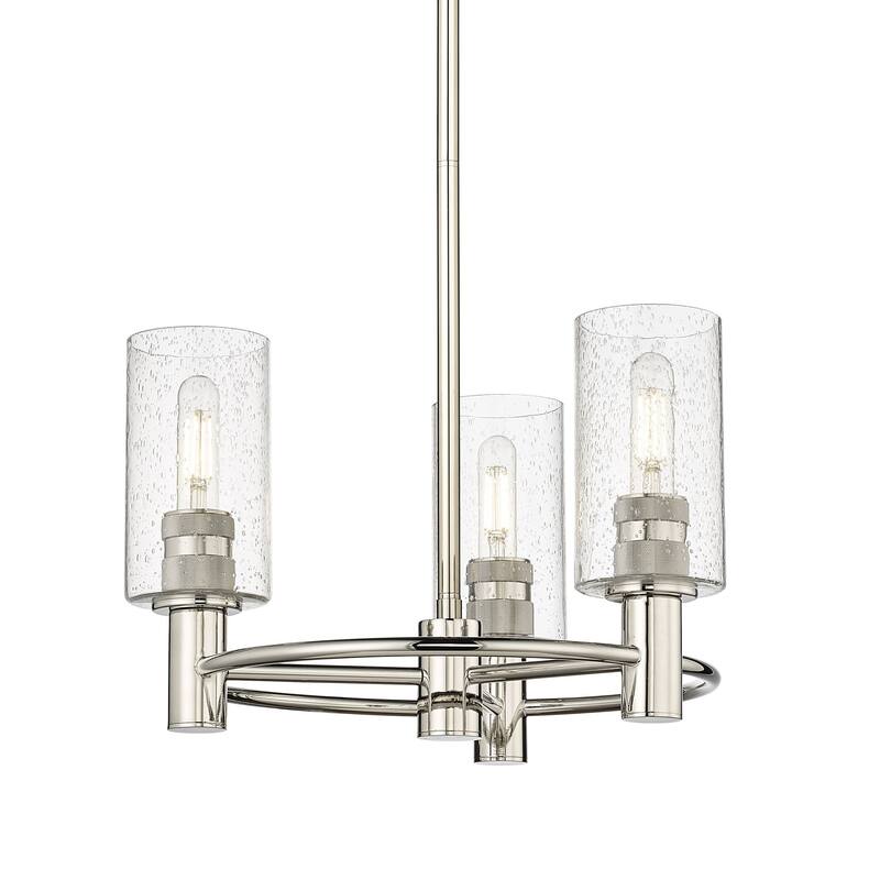 Innovations Lighting 434-3CR-10-18 Crown Point Pendant Crown Point 3 - Polished Nickel / Seedy