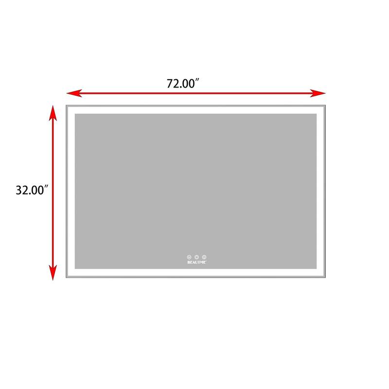 Aluminum Frame Oversized LED Bathroom Mirror