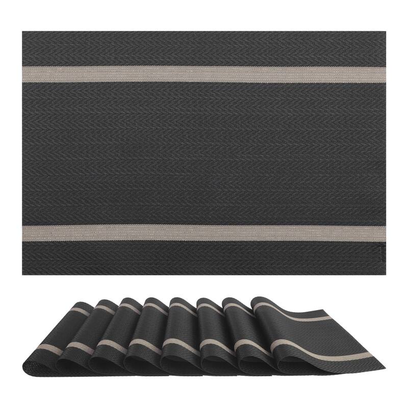 Placemats Set of 8 Vinyl Placemats for Kitchen Dining Table Decor Washable Heat Resistant Table Placemats Wipeable Table Mat