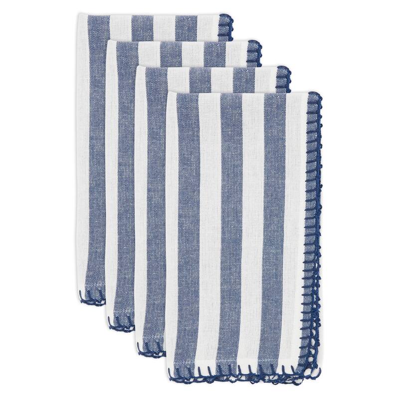 Lively Pompom Border Striped Napkin (Set of 4)