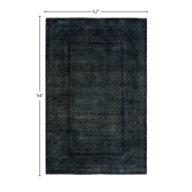 Contemporary Overdyed Wool Hand Knotted Area Rug - 5' 2" x 7' 10"