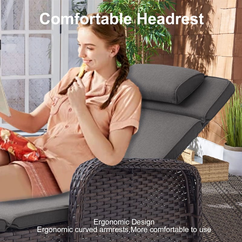 Outdoor Chaise Lounge Chair Adjustable 5-Position - 1-Piece
