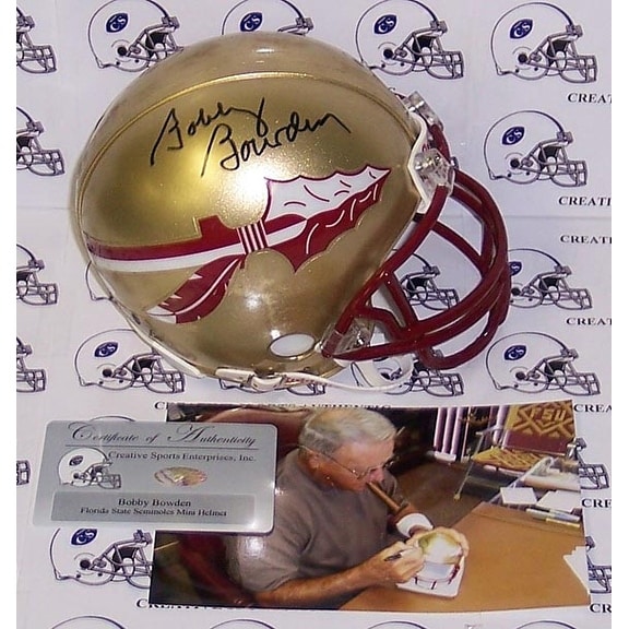 Bobby Bowden Autographed Hand Florida State Seminoles Mini Helmet