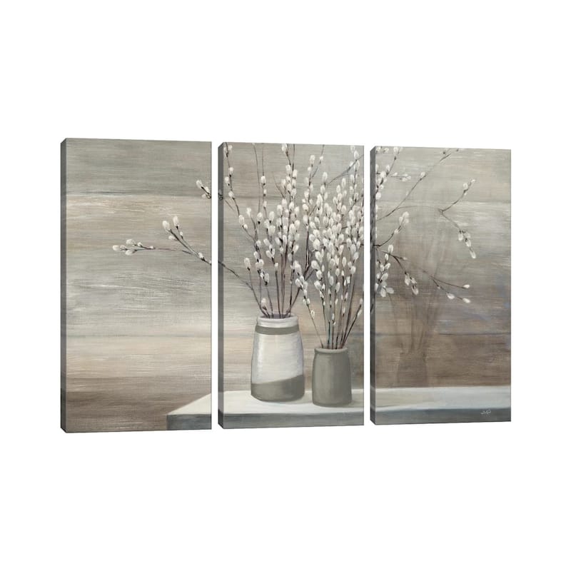 iCanvas "P. Willow Still Life Gray Pots" by Julia Purinton 3-Piece Canvas Wall Art Set