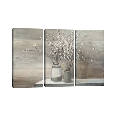 iCanvas "P. Willow Still Life Gray Pots" by Julia Purinton 3-Piece Canvas Wall Art Set