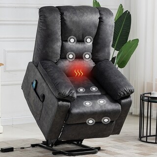 Enhanced Gray Soft and Big Multifunctional Power Lift Recliner Sofa ...