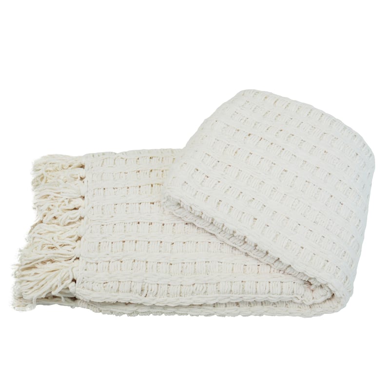 Space Yarn Solid Color Knitted Throw Blanket