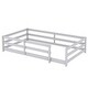 preview thumbnail 9 of 10, Grey Floor Bed with Fence,Wood Kids Bed,Twin Size