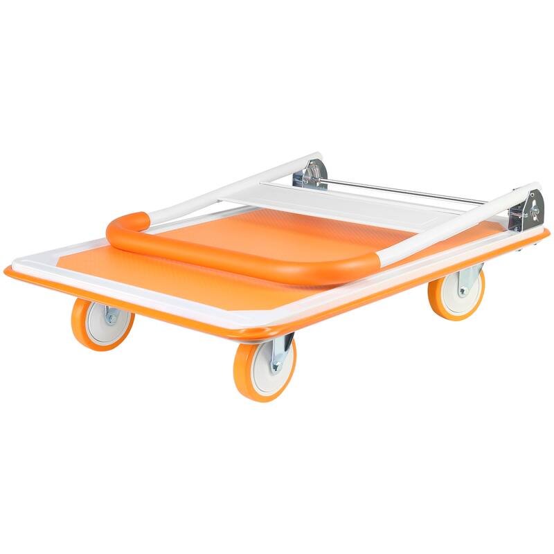 Platform Hand Truck Large Foldable Dolly Cart 360 Degree Swivel Wheels - Weight Capacity:660lbs