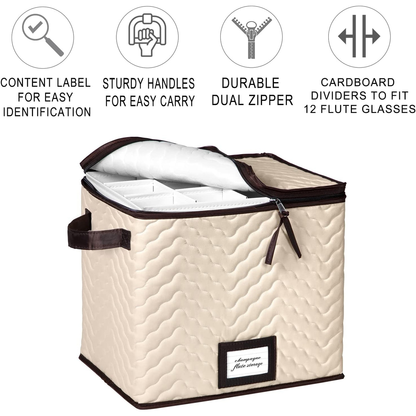 Champagne glass deals storage box