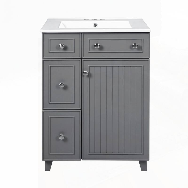 24-Inch Bathroom Vanity Cabinet with Ceramic Sink