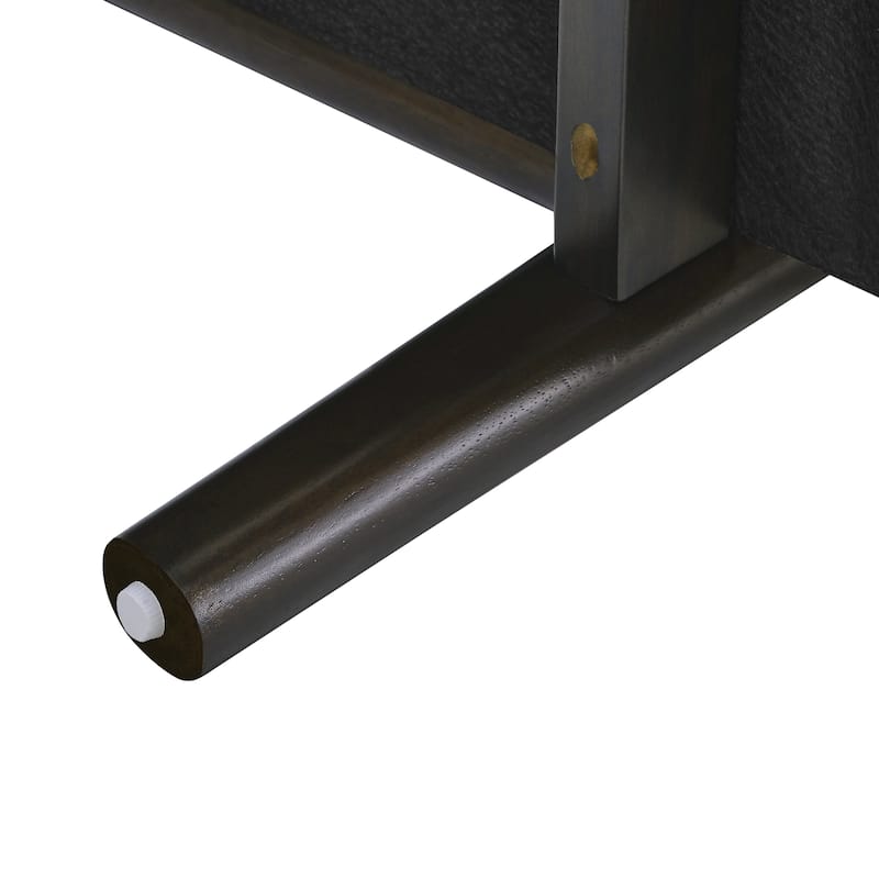 Eterna Mid-Century Modern Style Accent Chair with Removable Lumbar Pillow, Black Finish Solid Wood Legs