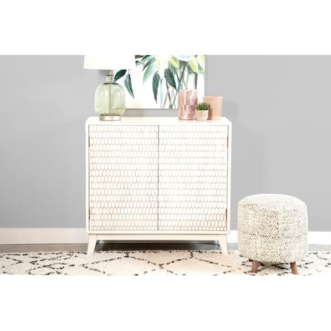 Washed White Rectangular 2-door Accent Cabinet