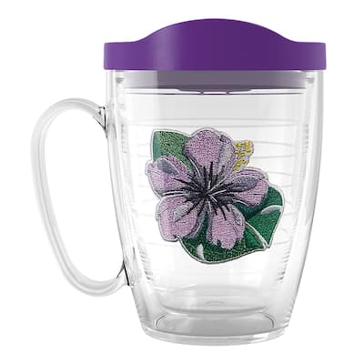 Tervis Island Tropical Hibiscus Collection Made in USA Double Walled Insulated Travel Tumbler, Tropical Purple Hibiscus