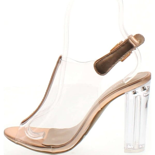 open toe lucite heels