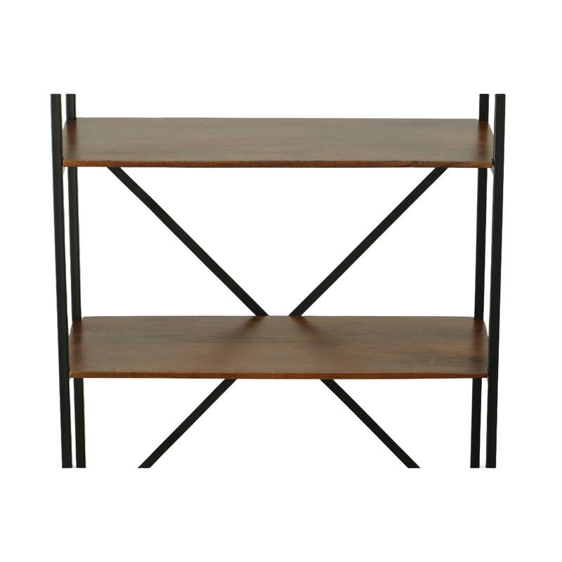 5 Tier Tall Storage Book Shelves - Chestnut Brown and Black