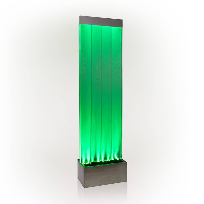 Alpine Corporation 72" Bubble Wall Fountain with Color Changing LED Lights and Remote