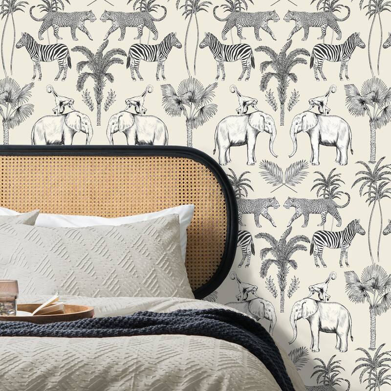 Fine Decor Nauman Eggshell Safari Walk Wallpaper