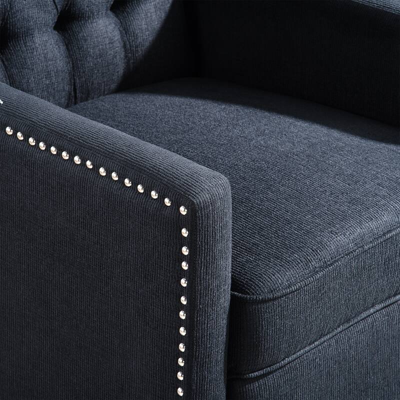 27.16" Wide Manual Wing Recliner Chair with Silver Bubble Nails