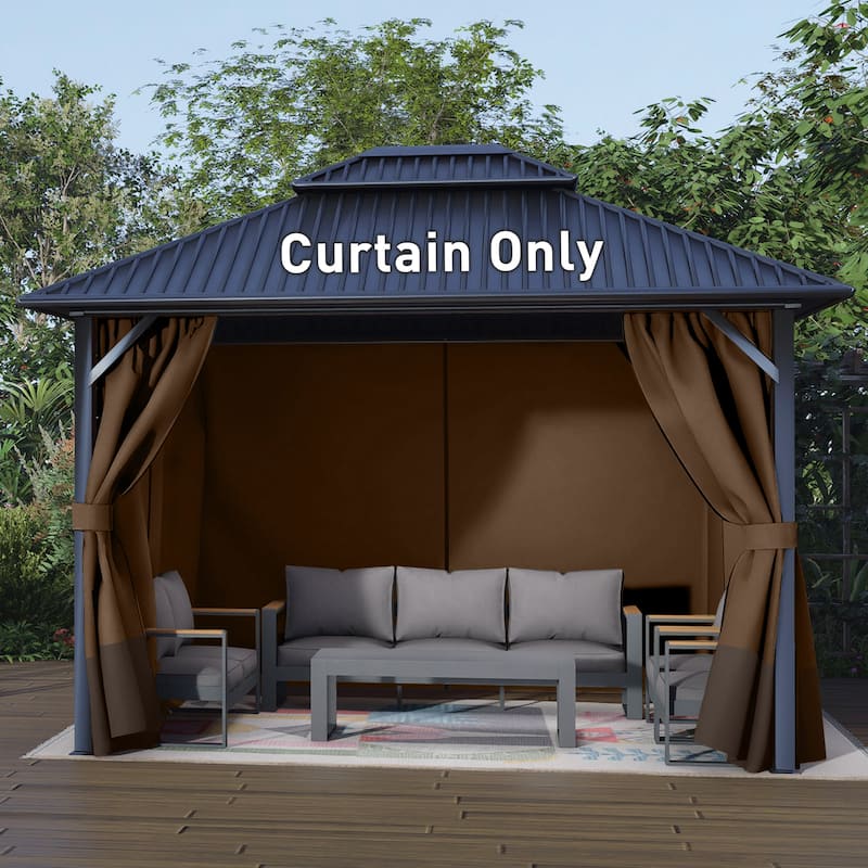 Aoodor 10' x 10' Gazebo Curtain Set，Curtain Only
