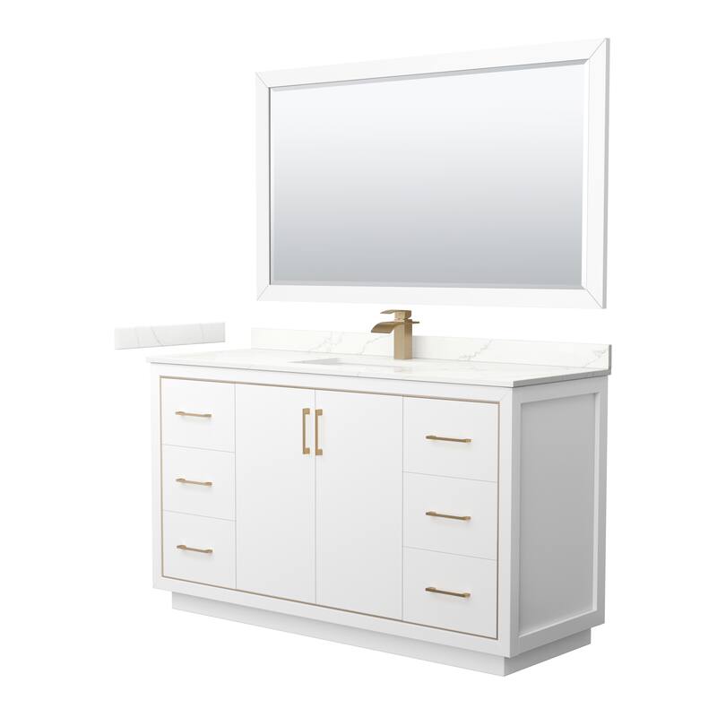 Icon 60-inch Single Vanity, Quartz Top, 58-inch Mirror