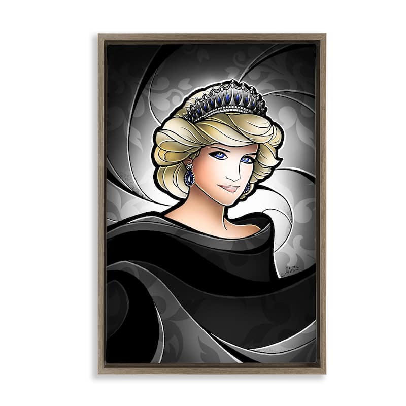 Stupell Royal Peoples' Princess Framed Floater Canvas Wall Art Design By Mandie Manzano - 21 x 31 - Brown