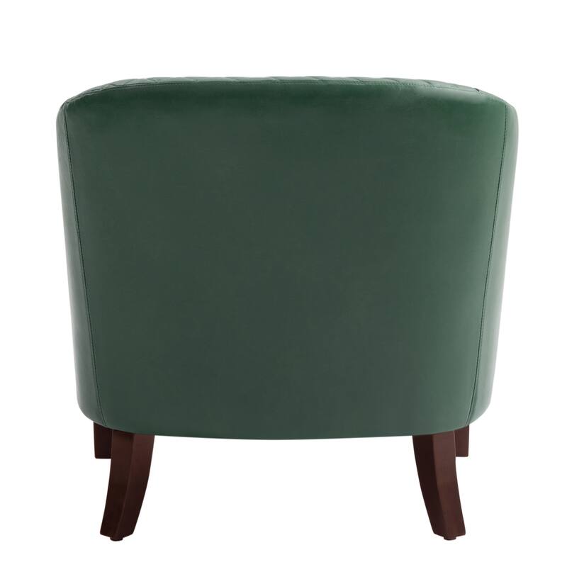 Faux Leather Barrel Accent Chair