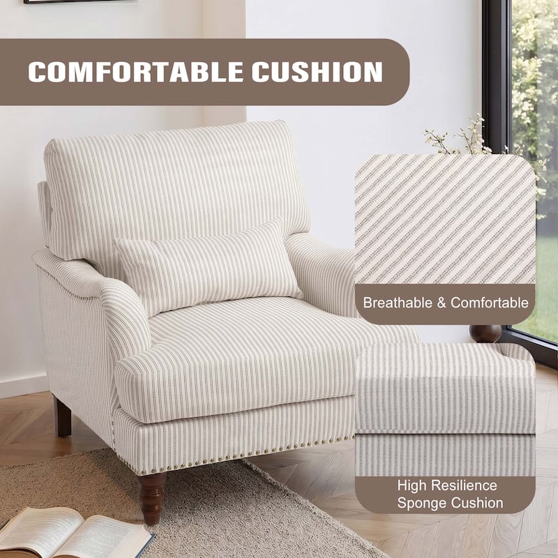 Set of 2 Mid Century Chenille Upholstered Accent Chairs