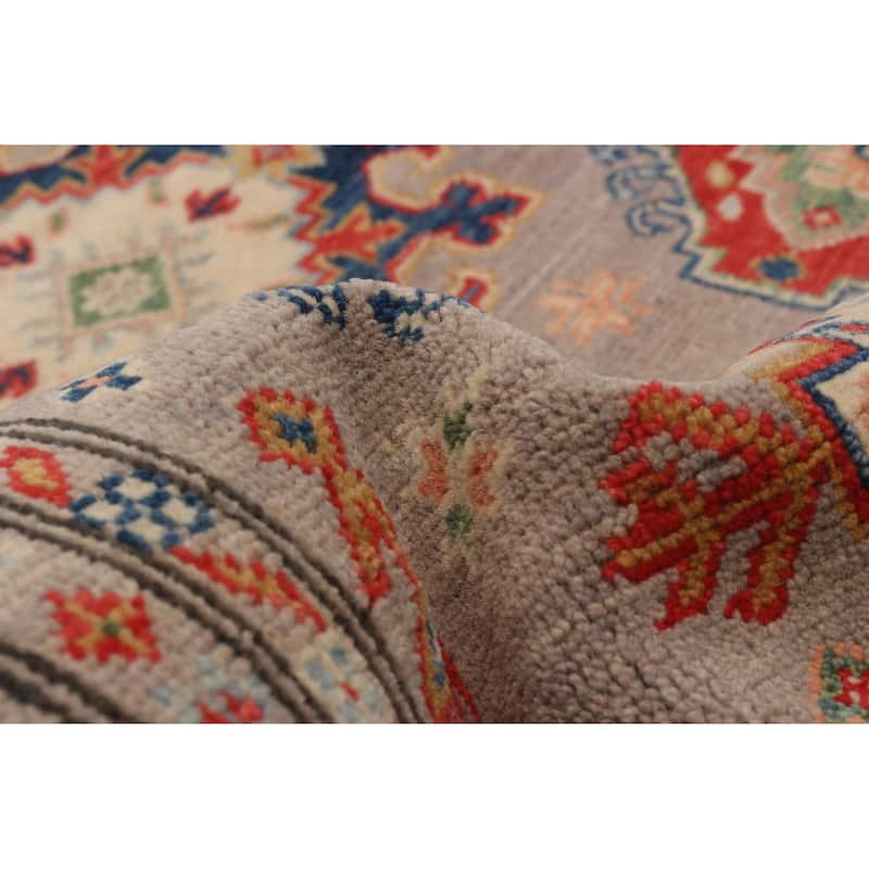 ECARPETGALLERY Hand-knotted Uzbek Ghazni Grey Wool Rug - 4'0 x 5'10