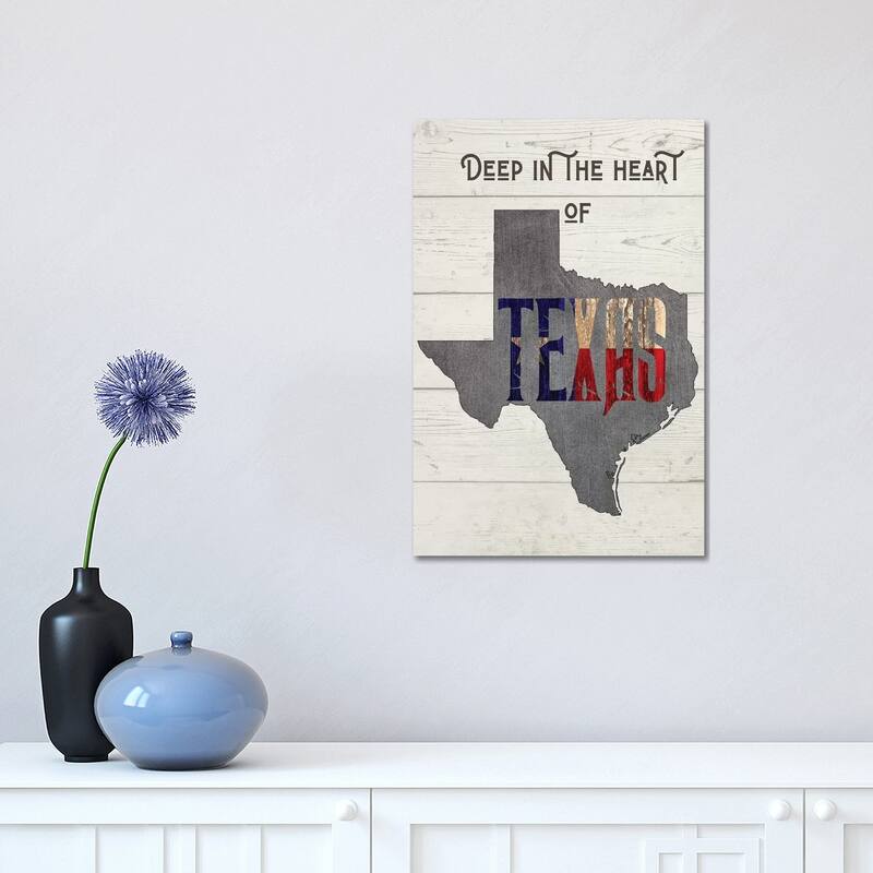 iCanvas "Deep In The Heart Of Texas - Version 2" by WordsAndMusicArt Canvas Print - 18x12x1.5