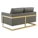 preview thumbnail 13 of 29, LeisureMod Lincoln Modern Upholstered Leather Loveseat with Gold Frame - 55"