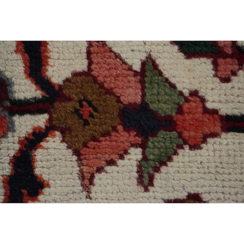 Hand Knotted Oriental 100% Wool Carpet Traditional Floral Red Heriz Area Rug - 12' 8'' X 9' 5''
