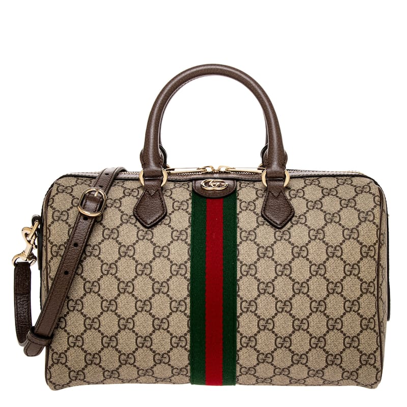 Gucci Ophidia Large Boston Bag - Beige and Brown
