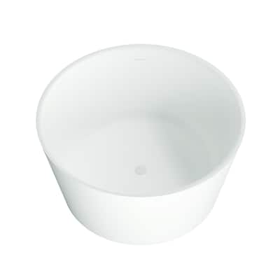 Repose 47" Stone Resin Soaking Tub - Round - 47D x 47W x 24H
