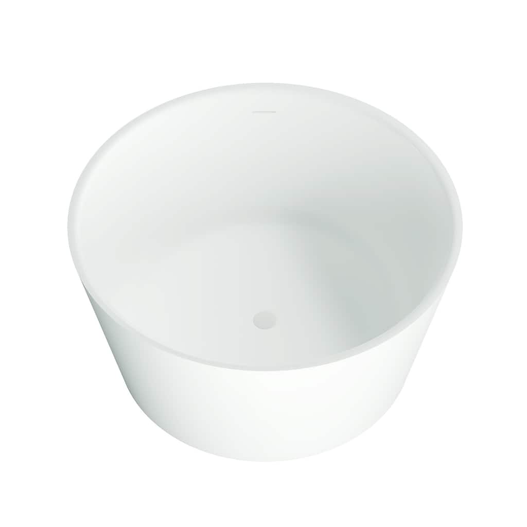 Repose 47" Stone Resin Soaking Tub - Round - 47D x 47W x 24H