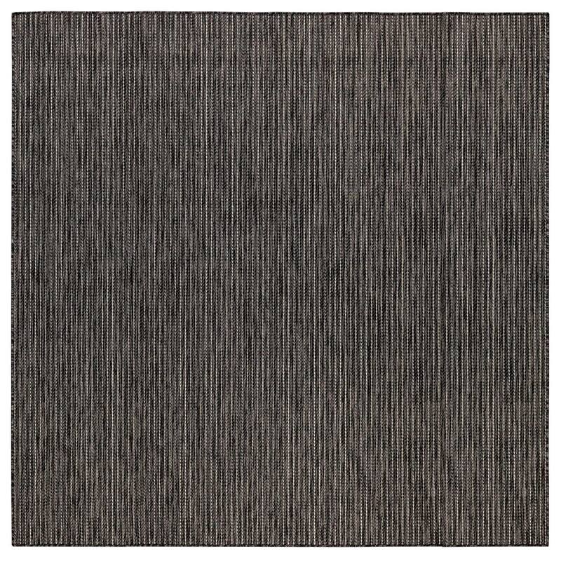 Liora Manne Carmel Textured Striped Indoor/ Outdoor Area Rug - 7'10" Square - Black