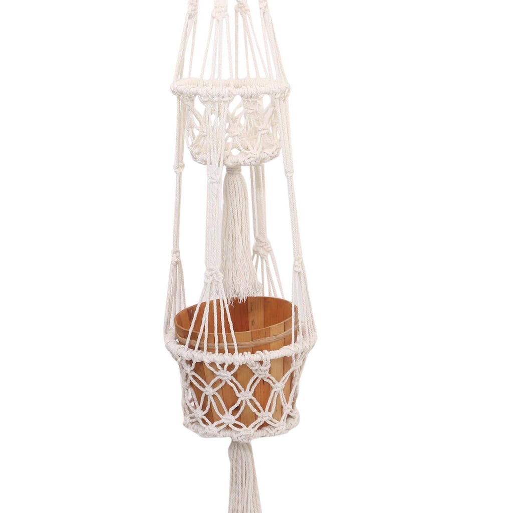 NOVICA Ubud Plants, Cotton flower pot hanger